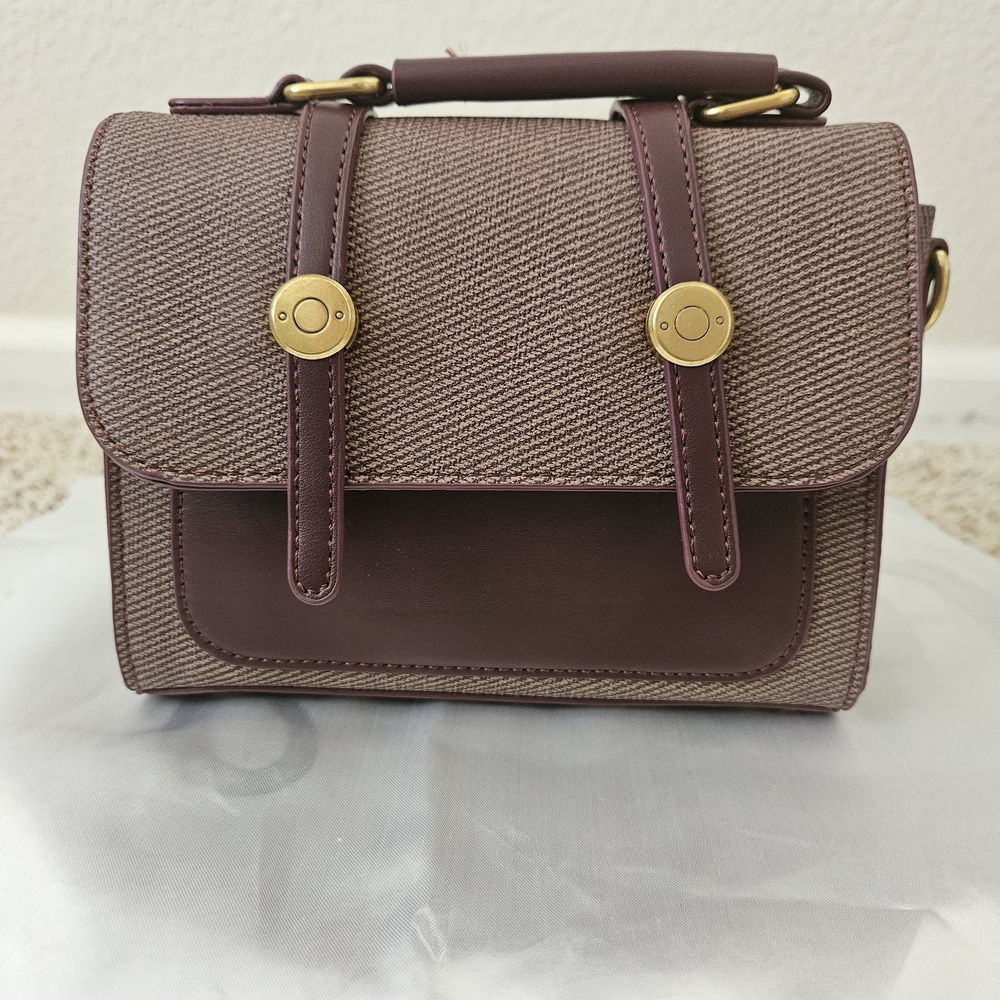 Elegant Brown and Purple Women's Bag